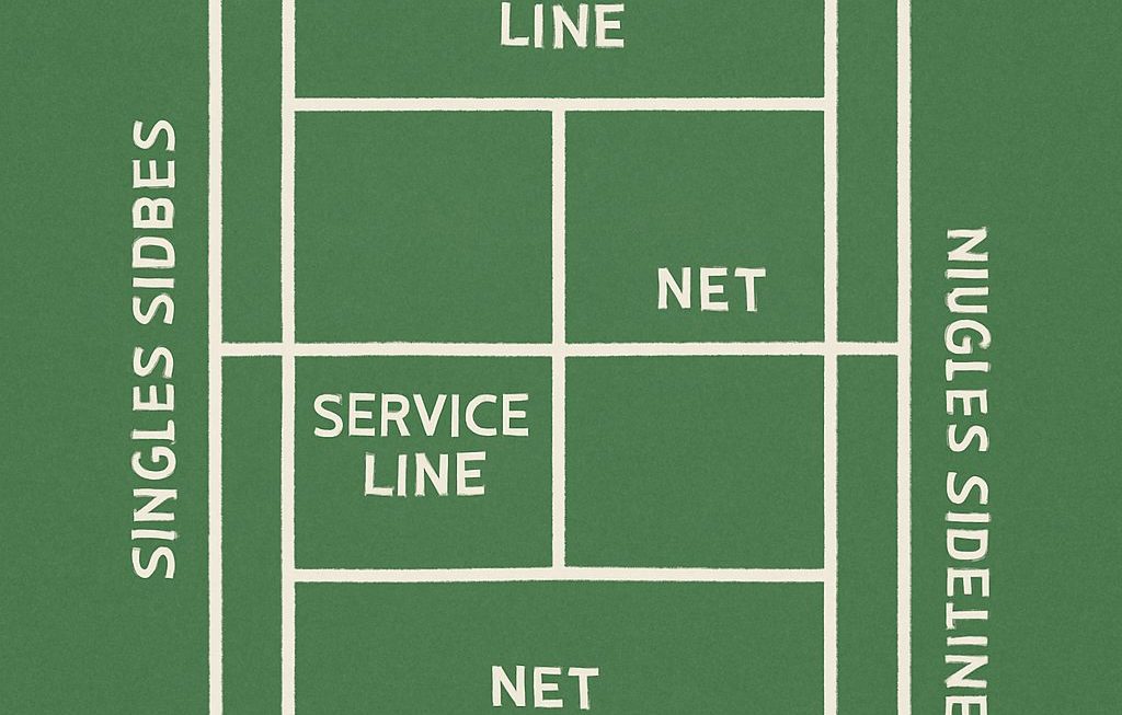 Names of the lines on a tennis court